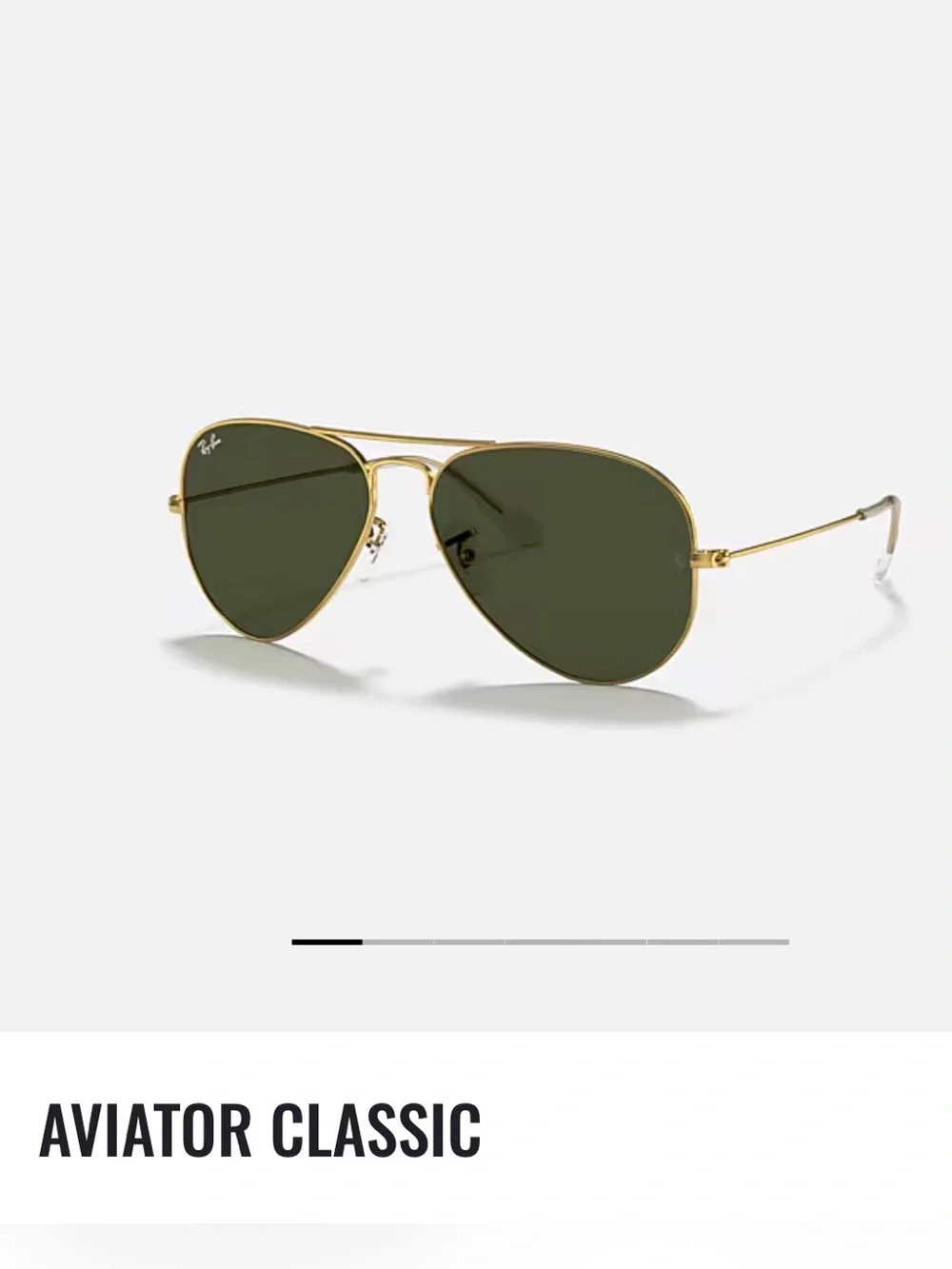 Rayban Aviator Classic Sunglasses gold frame with green tinted lenses